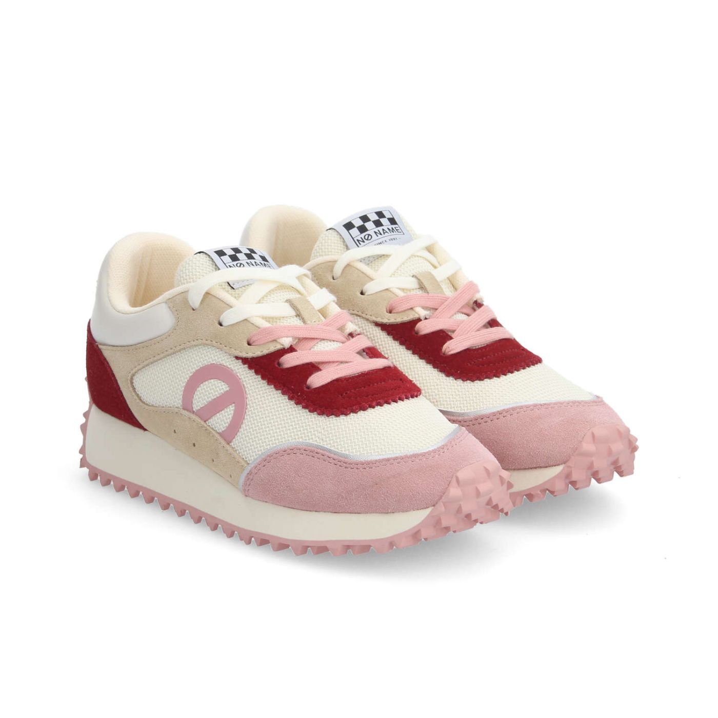 PUNKY JOGGER W - KNIT/SUEDE/SUED - BLANC CASSE/ROSE/ROUGE